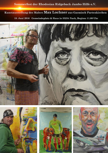 Ankündigung der Kunstausstellung von Max Lochner